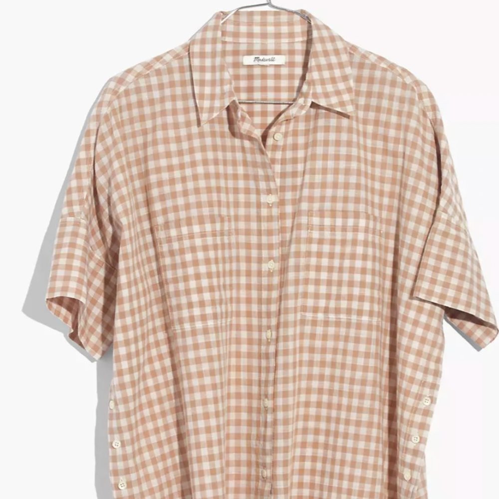 Madewell Courier Side-Button Shirt in Gingham